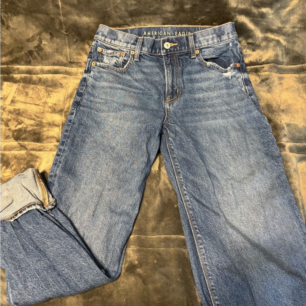 American Eagle Outfitters Women's Classic Blue Straight Leg Jeans